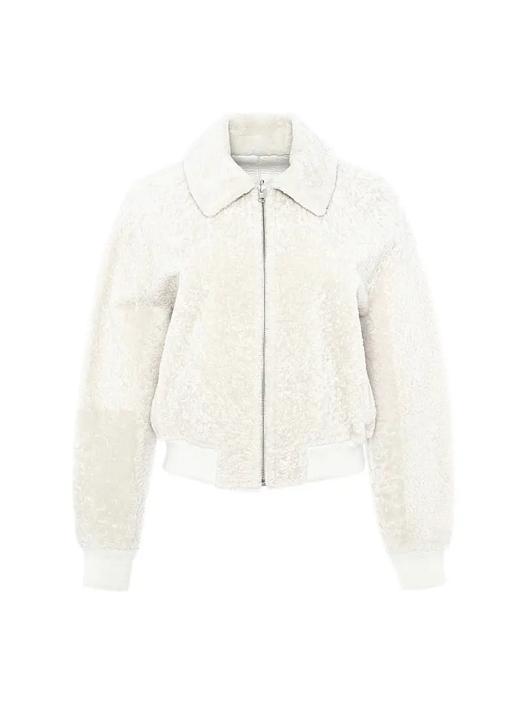 Gorski Women's Reversible Textured Shearling Lamb Zip Coat - | Image 1 Gorski Women's Reversible Textured Shearling Lamb Zip Coat - | Image 1