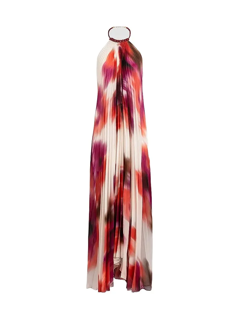 Women's Constanza Printed Pleated Halter Maxi Dress Women's Constanza Printed Pleated Halter Maxi Dress