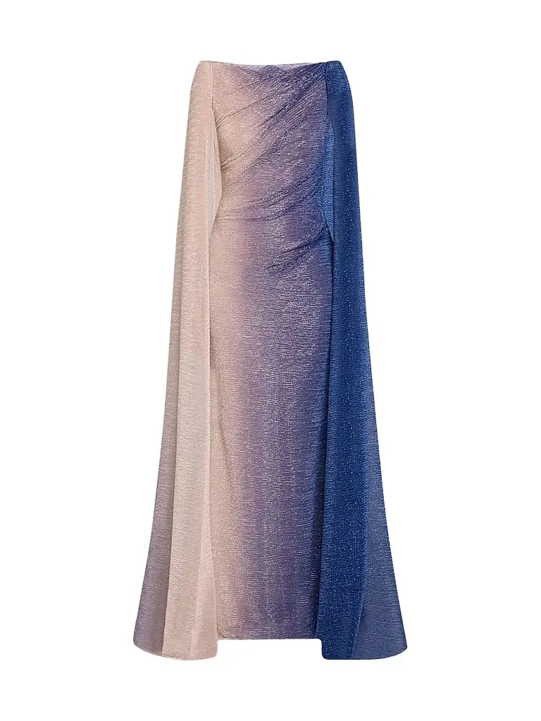 Women's Metallic Voile Cape Gown Women's Metallic Voile Cape Gown