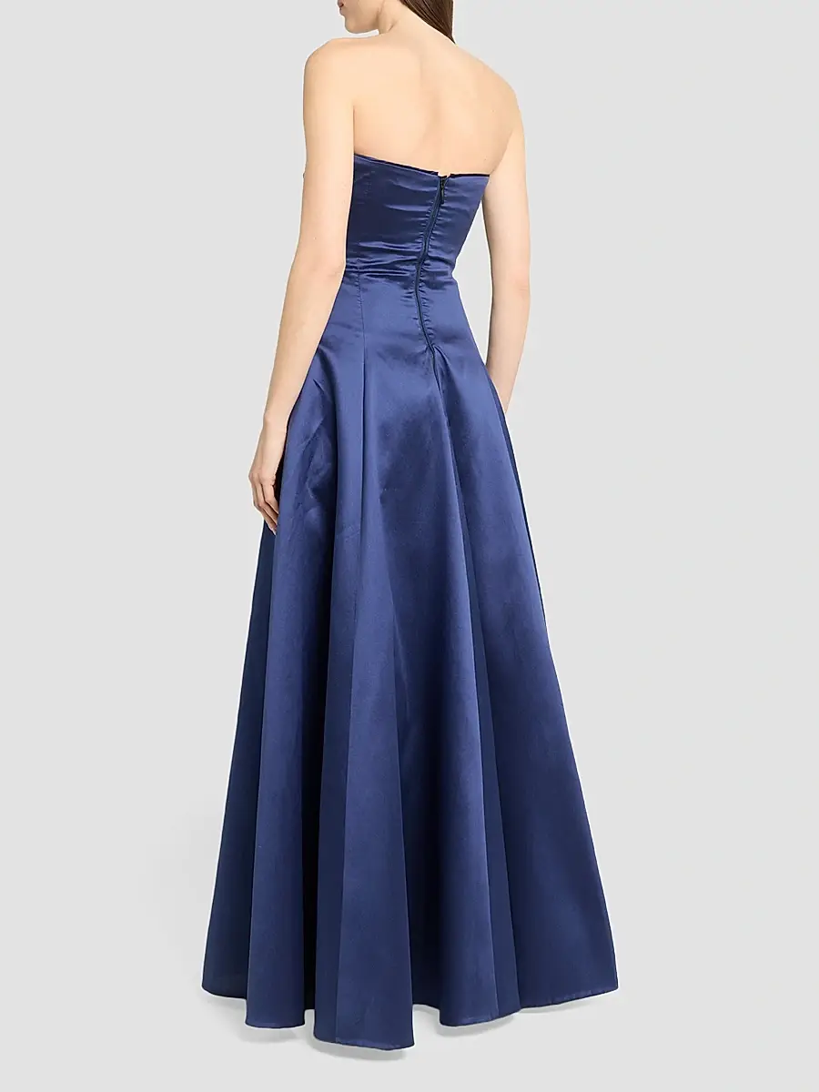 Talbot Runhof Women's Asymmetric Strapless Satin Stole | Thumbnail 3