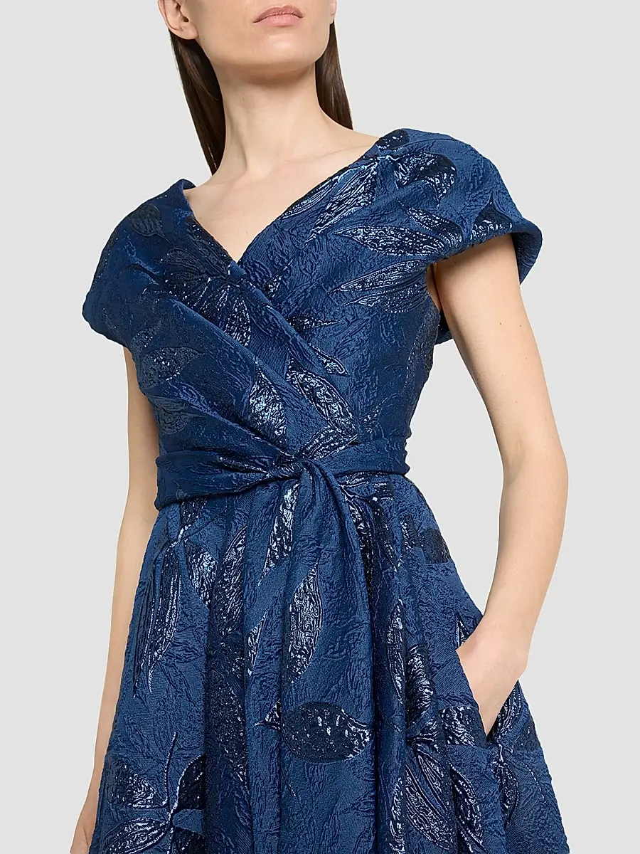 Talbot Runhof Women's Floral Jacquard Ballgown | Thumbnail 5 Talbot Runhof Women's Floral Jacquard Ballgown | Thumbnail 5