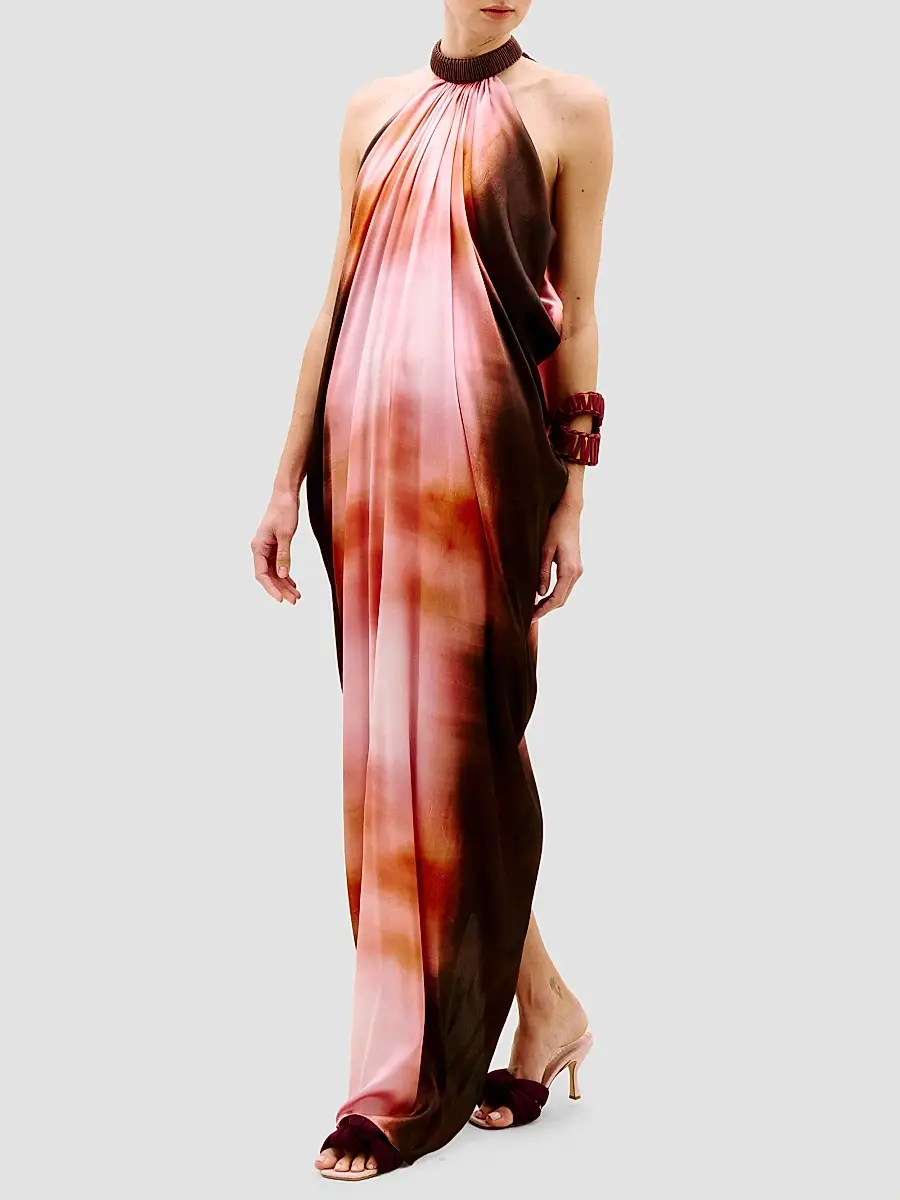 Silvia Tcherassi Women's Mene Dyed Drape Maxi Dress | Thumbnail 2 Silvia Tcherassi Women's Mene Dyed Drape Maxi Dress | Thumbnail 2