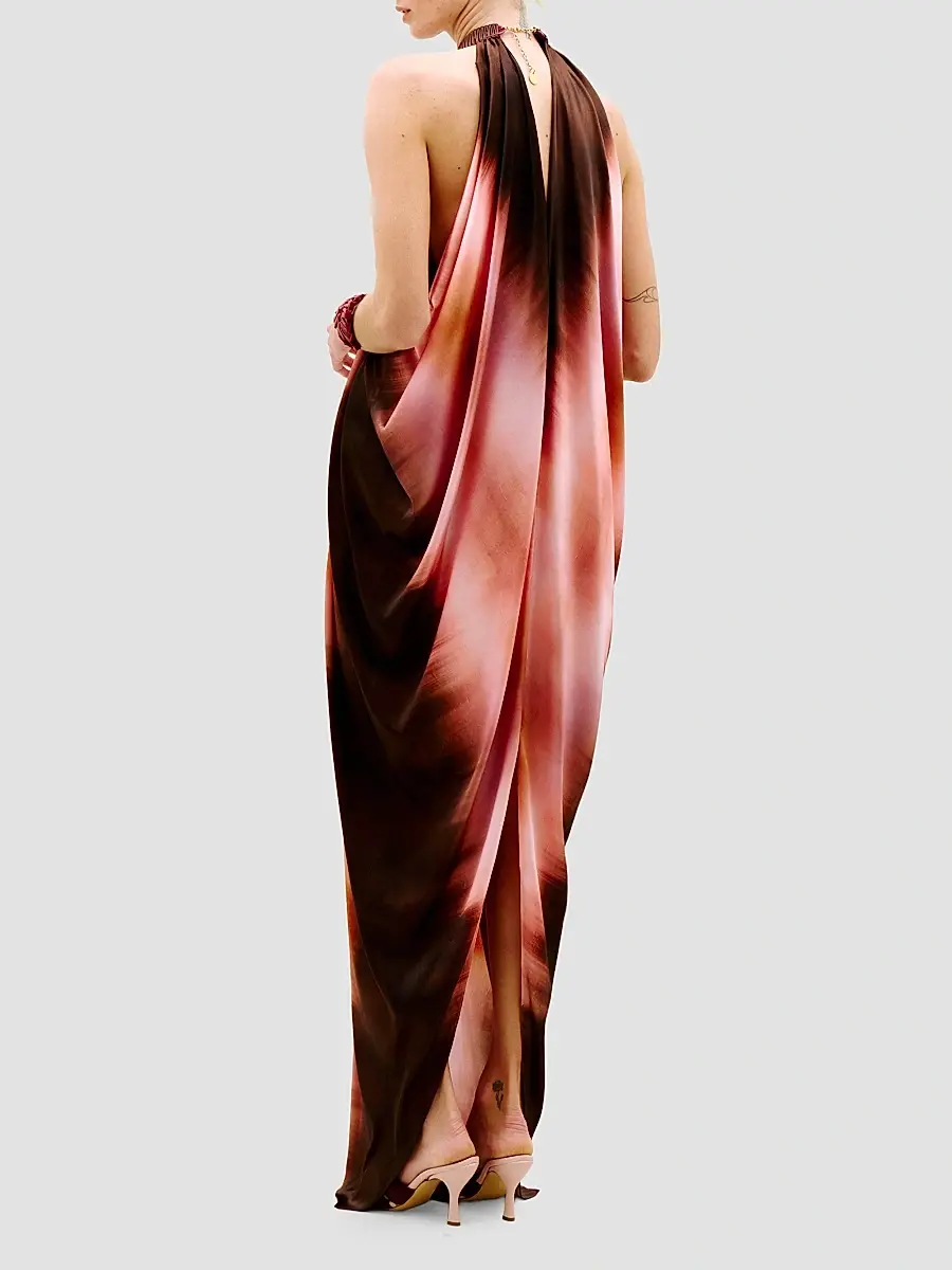 Silvia Tcherassi Women's Mene Dyed Drape Maxi Dress | Thumbnail 3 Silvia Tcherassi Women's Mene Dyed Drape Maxi Dress | Thumbnail 3