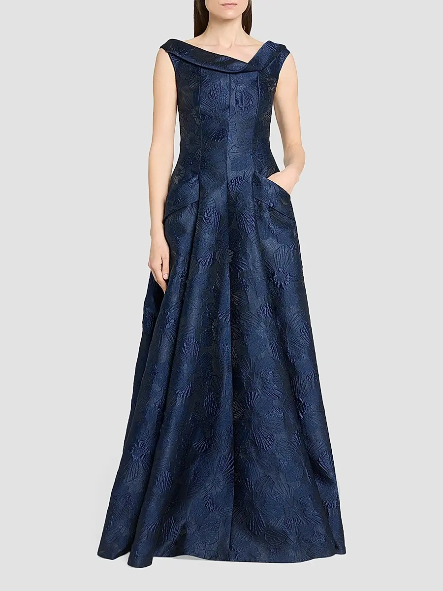 Talbot Runhof Women's Floral Jacquard Ballgown | Thumbnail 2