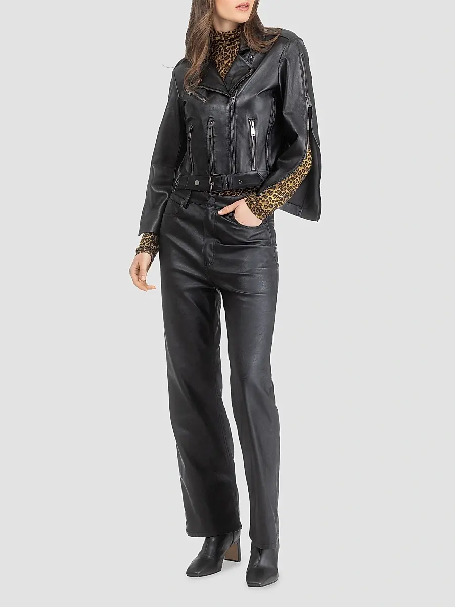 Gorski Women's Select Leather Moto Jacket | Thumbnail 2 Gorski Women's Select Leather Moto Jacket | Thumbnail 2