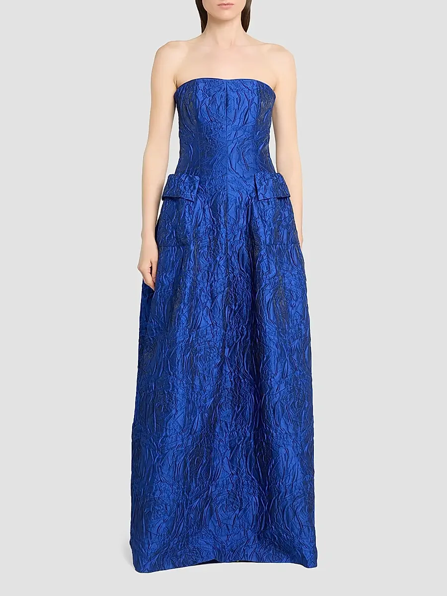 Talbot Runhof Women's Jacquard Strapless Stole | Thumbnail 2