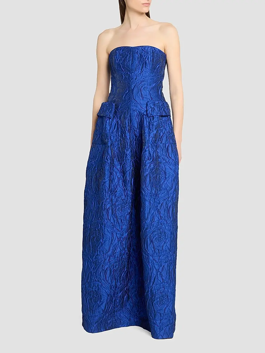 Talbot Runhof Women's Jacquard Strapless Stole | Thumbnail 4