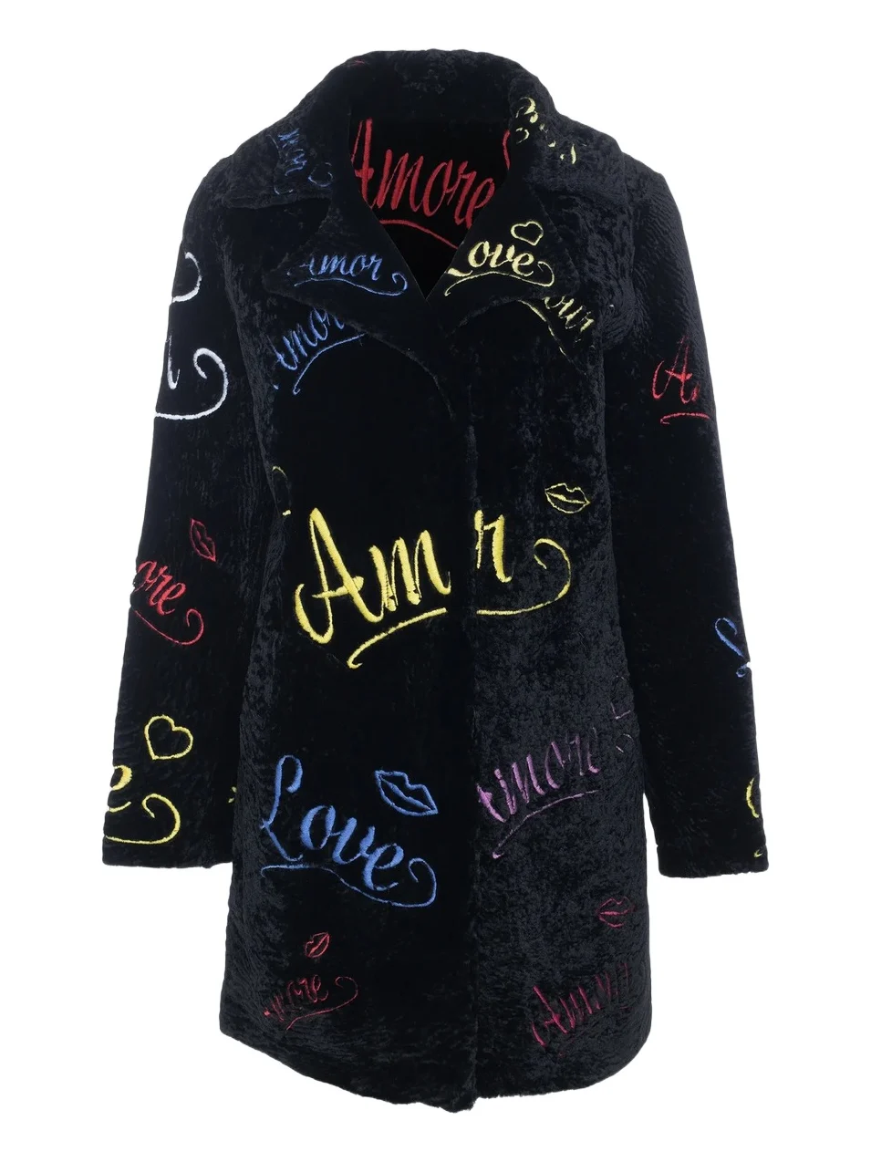 Gorski Women's Select Shearling Lamb Embroidered Love Stroller