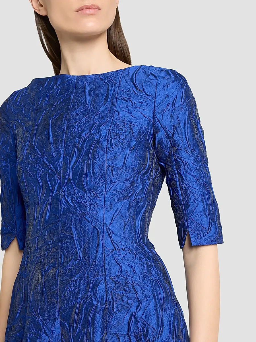 Talbot Runhof Women's Textured Jacquard Boatneck Cocktail Dress | Thumbnail 5 Talbot Runhof Women's Textured Jacquard Boatneck Cocktail Dress | Thumbnail 5