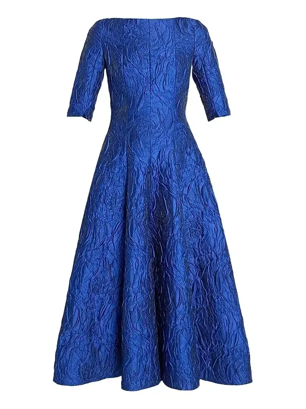 Women's Textured Jacquard Boatneck Cocktail Dress Women's Textured Jacquard Boatneck Cocktail Dress
