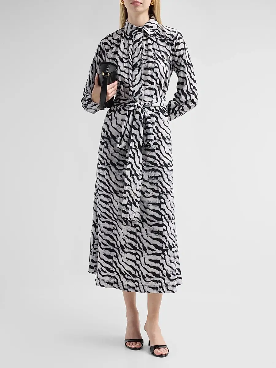 Elisamama Women's Isla Printed Tie-Waist Midi Dress | Thumbnail 2 Elisamama Women's Isla Printed Tie-Waist Midi Dress | Thumbnail 2