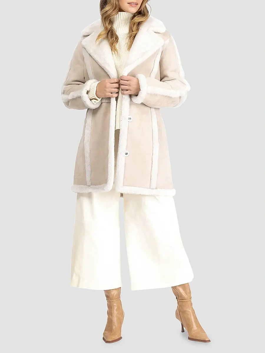 Gorski Women's Merino Shearling Lamb Stroller with Spill Seam Belt | Thumbnail 2 Gorski Women's Merino Shearling Lamb Stroller with Spill Seam Belt | Thumbnail 2