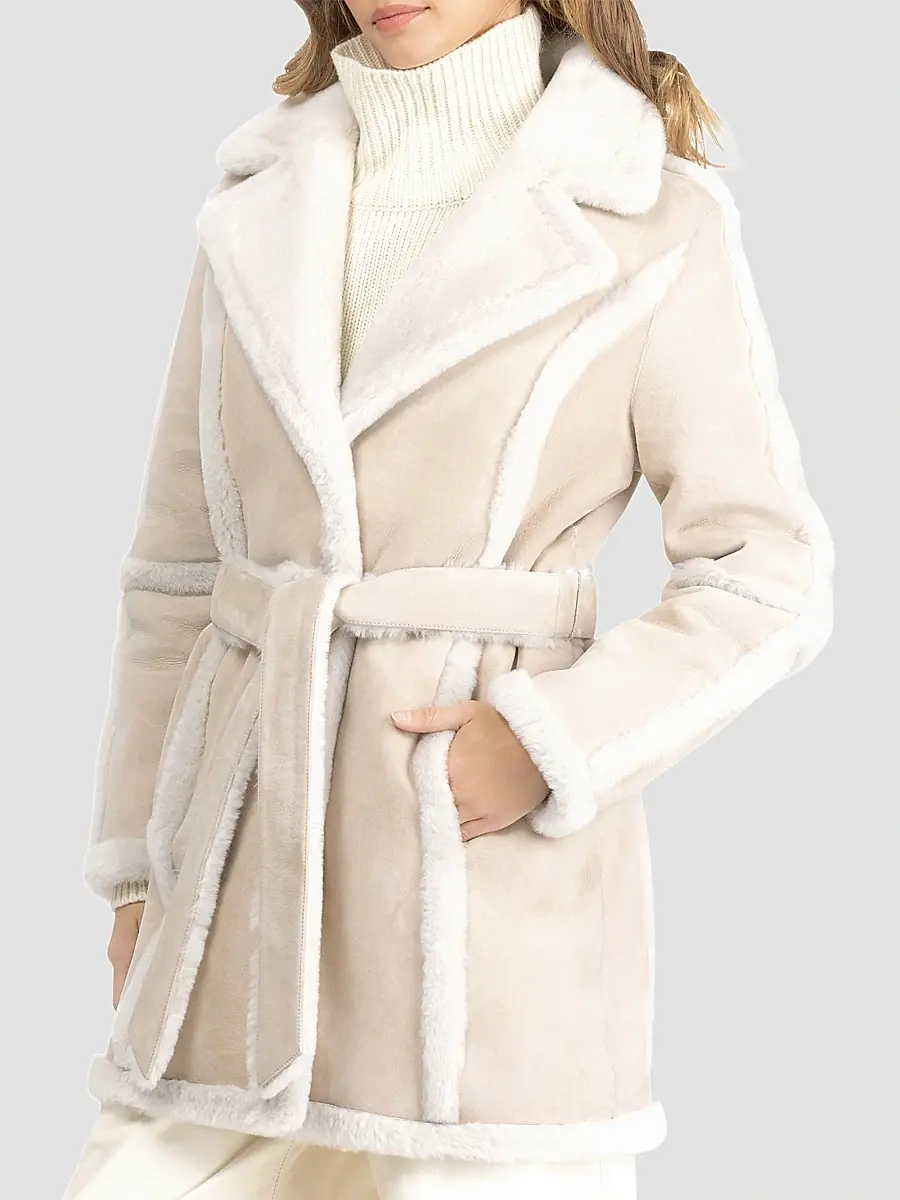 Gorski Women's Merino Shearling Lamb Stroller with Spill Seam Belt | Thumbnail 3 Gorski Women's Merino Shearling Lamb Stroller with Spill Seam Belt | Thumbnail 3