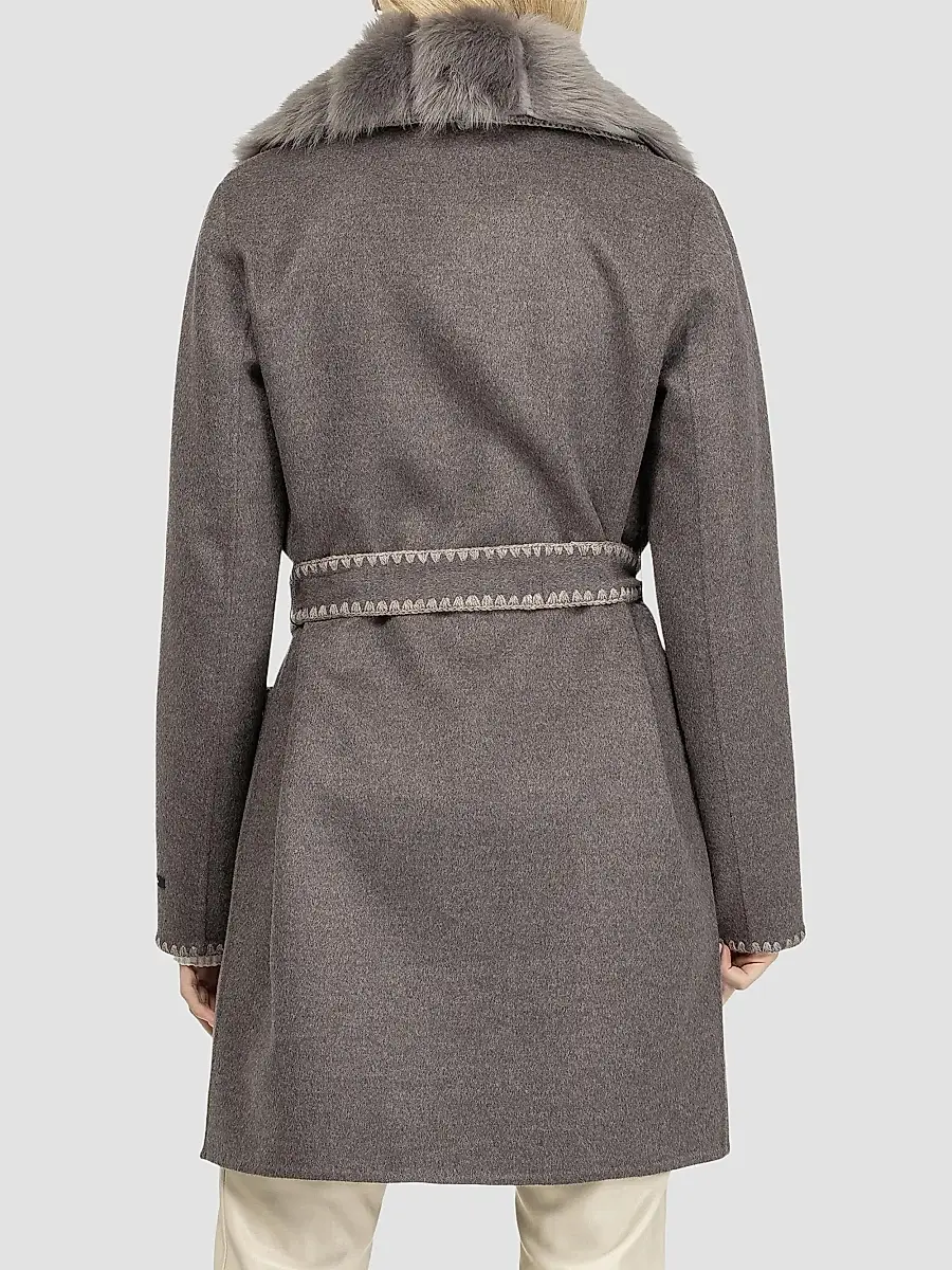 Gorski Women's Cashmere and Wool Stroller with Shearling Lamb Collar | Thumbnail 5 Gorski Women's Cashmere and Wool Stroller with Shearling Lamb Collar | Thumbnail 5