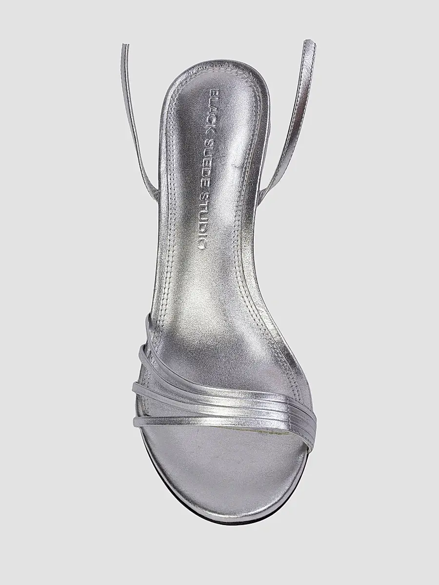 Black Suede Studio Women's Ella 70MM Metallic Sandals | Thumbnail 3