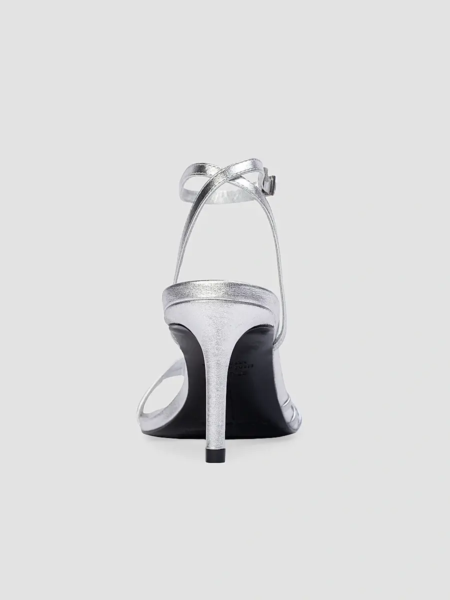 Black Suede Studio Women's Ella 70MM Metallic Sandals | Thumbnail 4