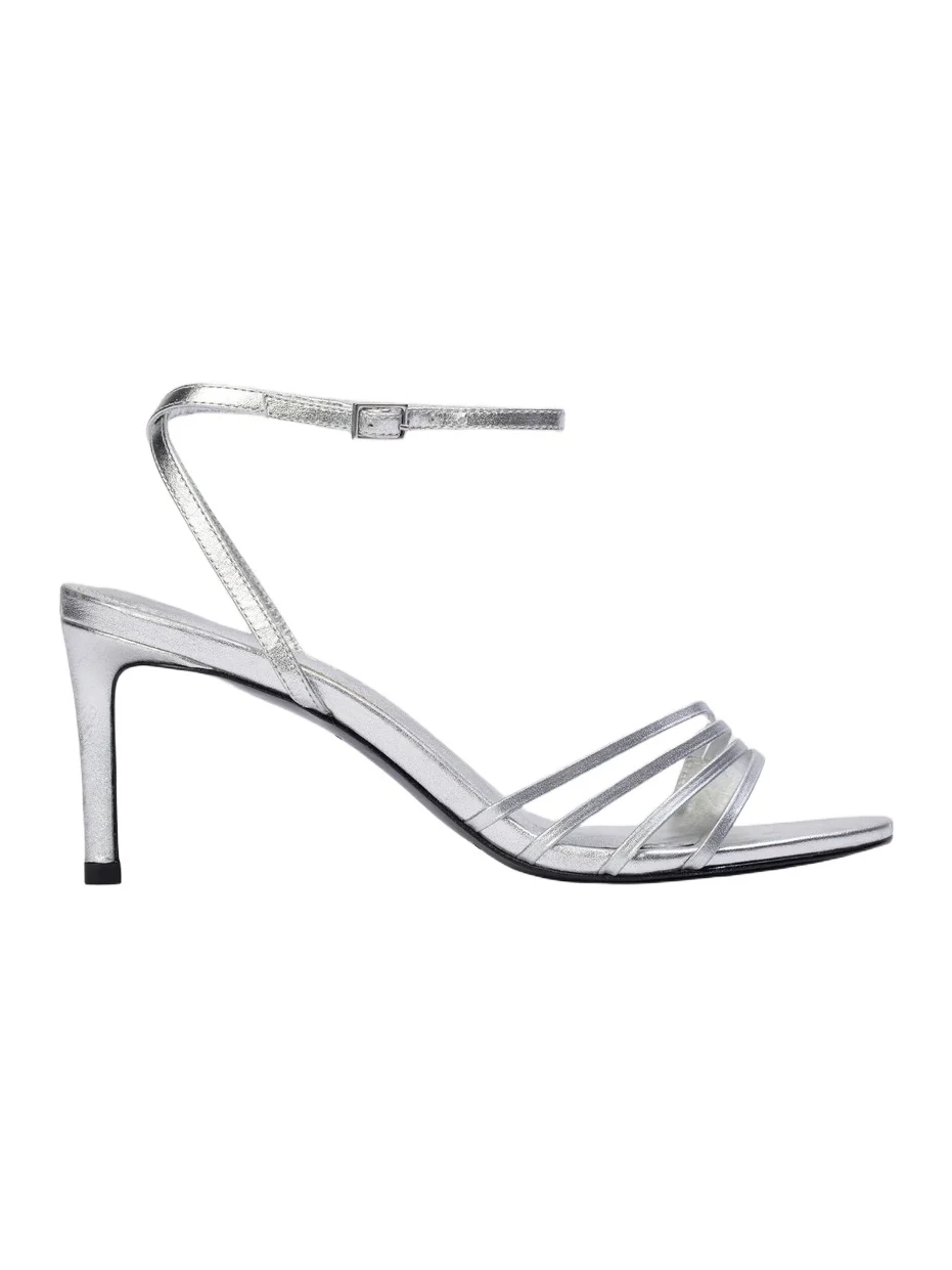 Black Suede Studio Women's Ella 70MM Metallic Sandals