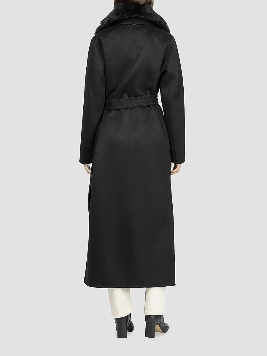 Gorski Women's Cashmere and Wool Coat with Detachable Collar - Black | Thumbnail 4 Gorski Women's Cashmere and Wool Coat with Detachable Collar - Black | Thumbnail 4