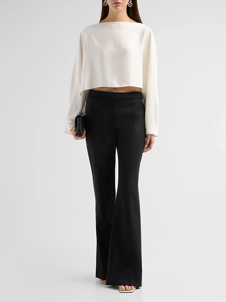 Lapointe Women's Satin Boatneck Caftan Top | Thumbnail 2 Lapointe Women's Satin Boatneck Caftan Top | Thumbnail 2