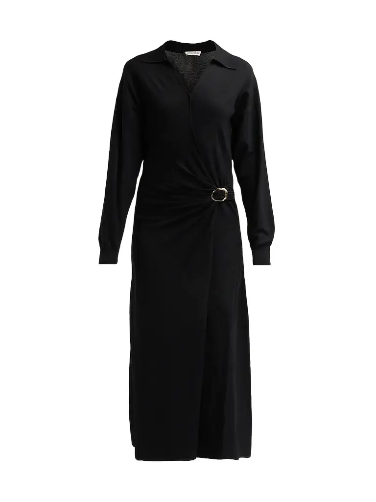 Altuzarra Women's Ellington Faux-Wrap Midi Dress - Black | Image 1 Altuzarra Women's Ellington Faux-Wrap Midi Dress - Black | Image 1
