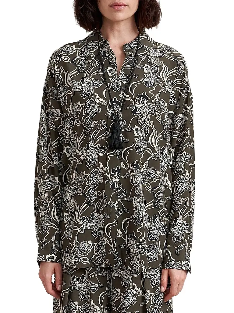 La Ligne Women's Shelby Shirt - Taupe Floral | Image 1 La Ligne Women's Shelby Shirt - Taupe Floral | Image 1