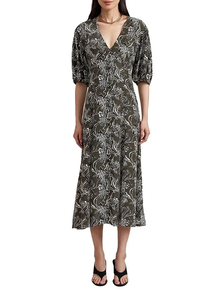 La Ligne Women's Florence Dress - Taupe Floral | Image 1 La Ligne Women's Florence Dress - Taupe Floral | Image 1