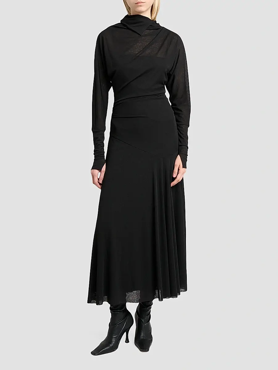 Proenza Schouler Women's Golda Draped Jersey Midi Dress | Thumbnail 2 Proenza Schouler Women's Golda Draped Jersey Midi Dress | Thumbnail 2