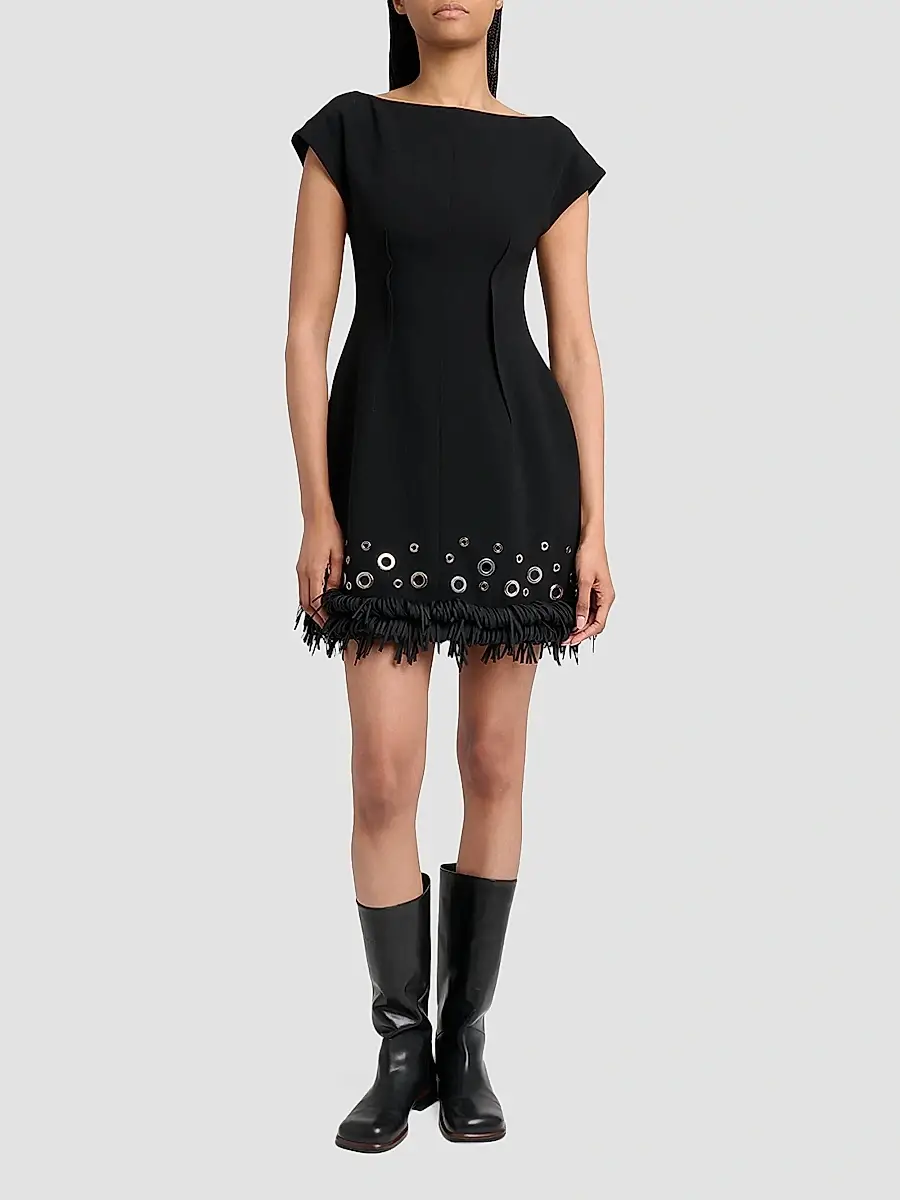 Proenza Schouler Women's Grazziela Grommet Mini Dress | Thumbnail 4 Proenza Schouler Women's Grazziela Grommet Mini Dress | Thumbnail 4