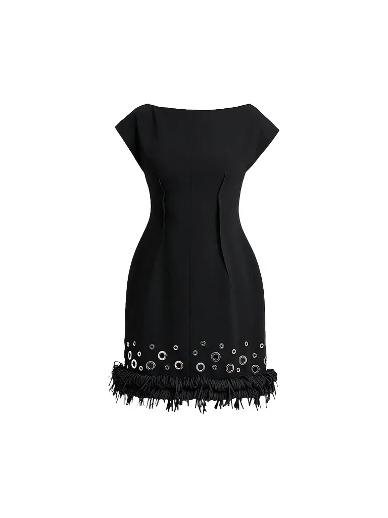 Proenza Schouler Women's Grazziela Grommet Mini Dress - Black | Image 1 Proenza Schouler Women's Grazziela Grommet Mini Dress - Black | Image 1