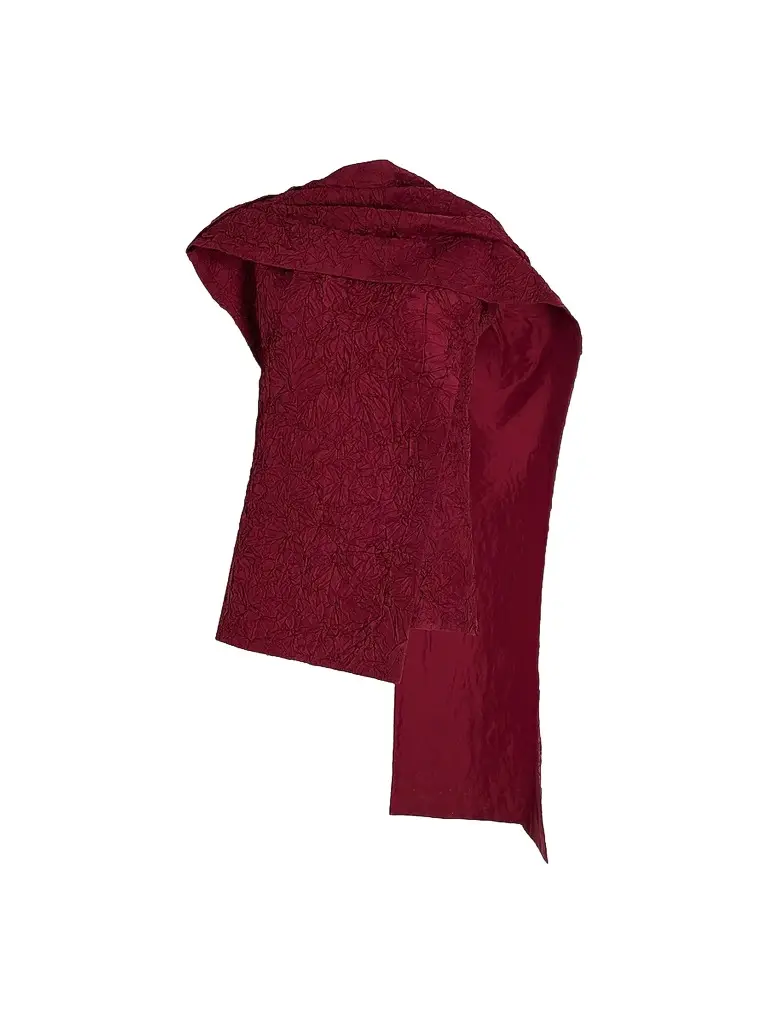 Proenza Schouler Women's Lina Crushed Silk Top - Wine | Image 1 Proenza Schouler Women's Lina Crushed Silk Top - Wine | Image 1