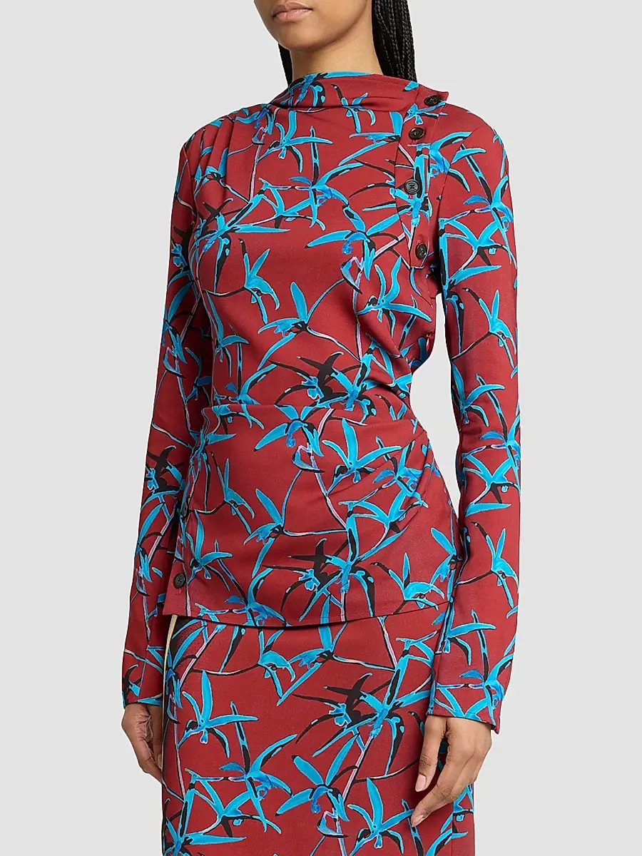 Proenza Schouler Women's Anais Printed Cady Top | Thumbnail 4 Proenza Schouler Women's Anais Printed Cady Top | Thumbnail 4
