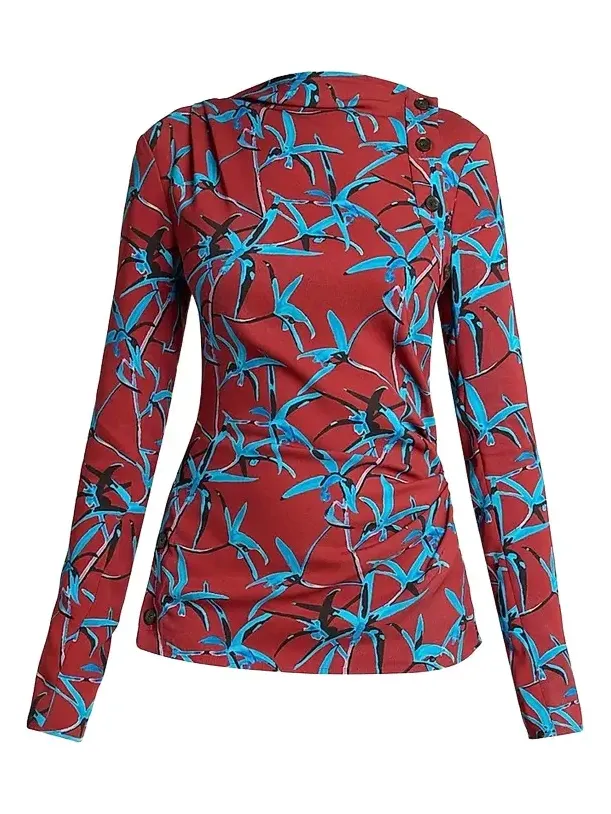 Women's Anais Printed Cady Top Women's Anais Printed Cady Top