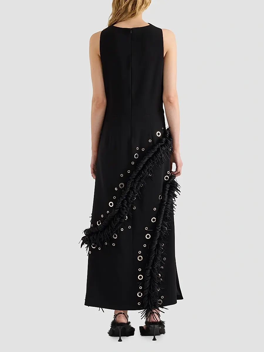 Proenza Schouler Women's Giovanna Fringe Grommet Maxi Dress | Thumbnail 2 Proenza Schouler Women's Giovanna Fringe Grommet Maxi Dress | Thumbnail 2