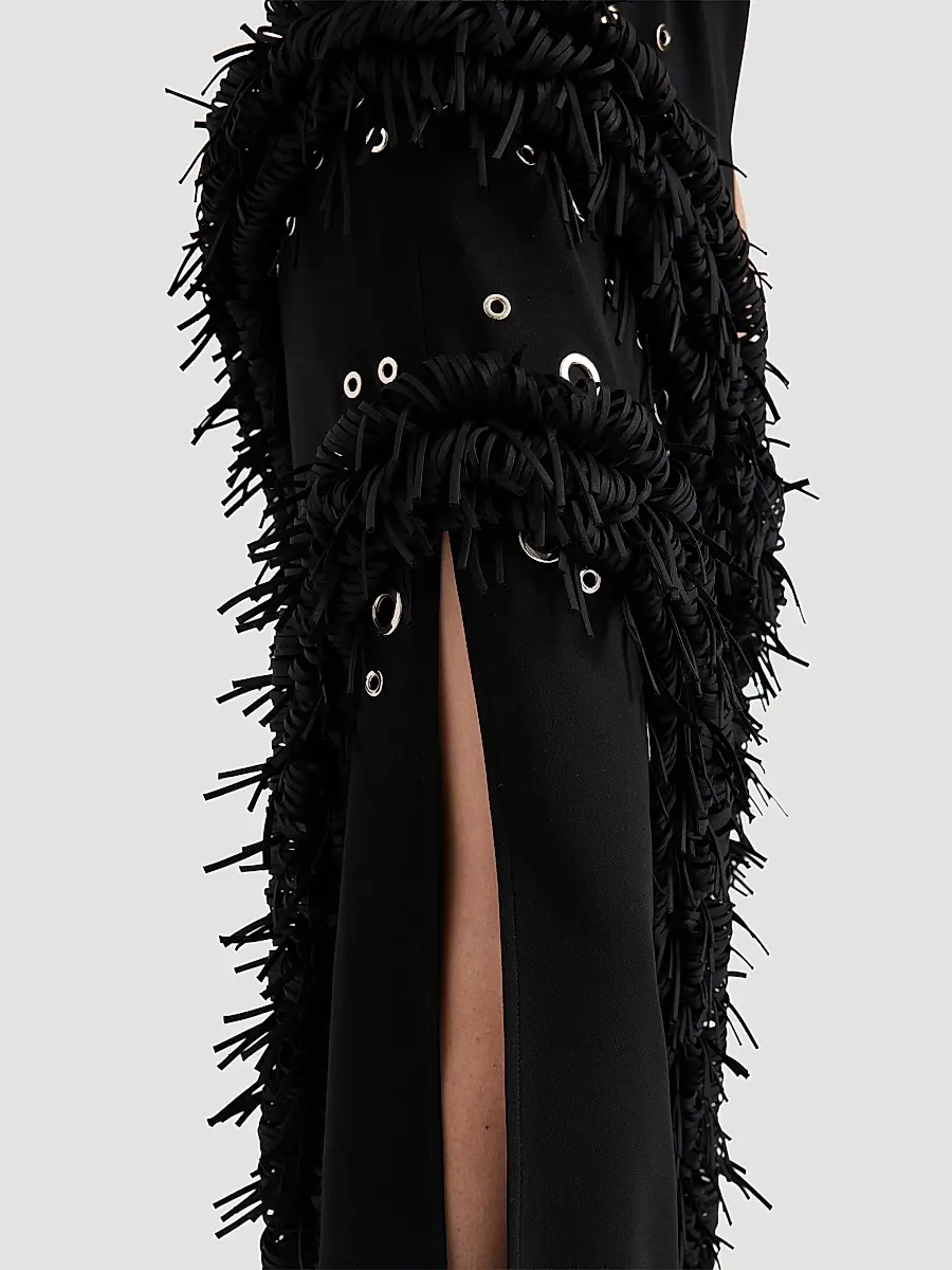 Proenza Schouler Women's Giovanna Fringe Grommet Maxi Dress | Thumbnail 4 Proenza Schouler Women's Giovanna Fringe Grommet Maxi Dress | Thumbnail 4