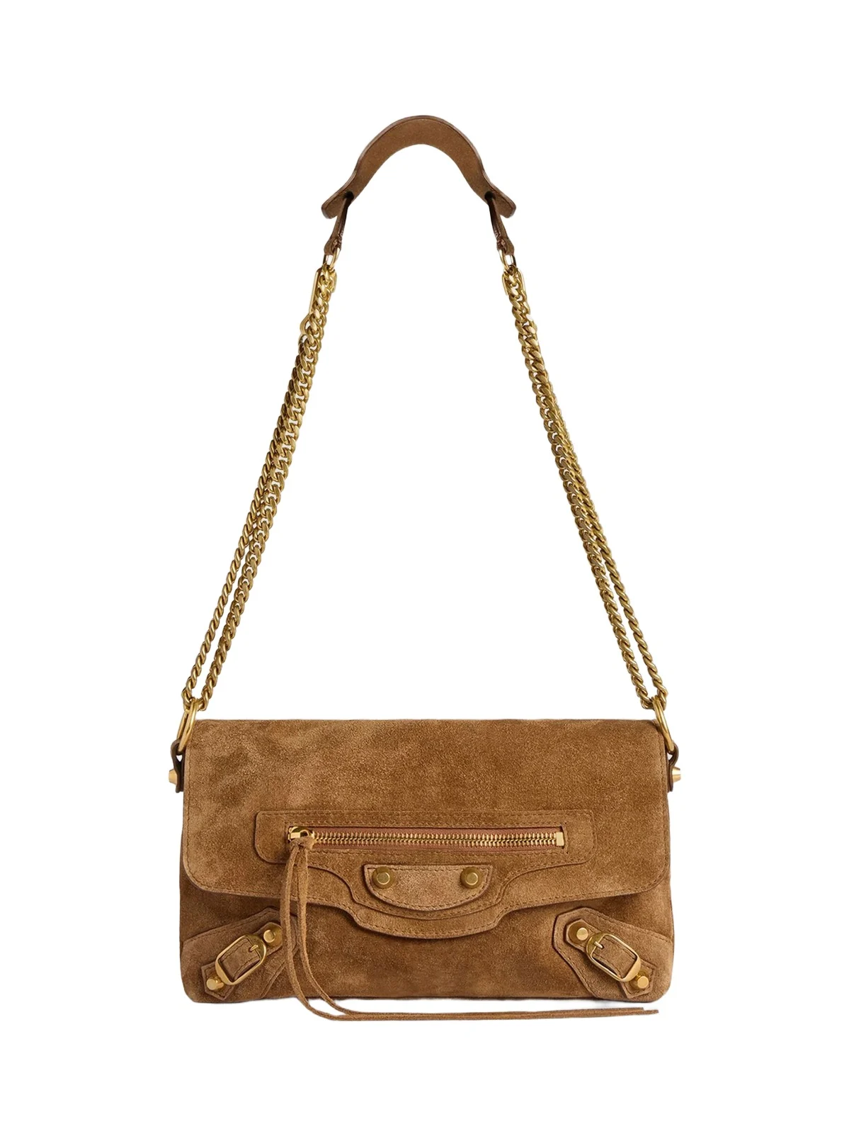 Balenciaga Women's Le City Clutch with Chain - Camel