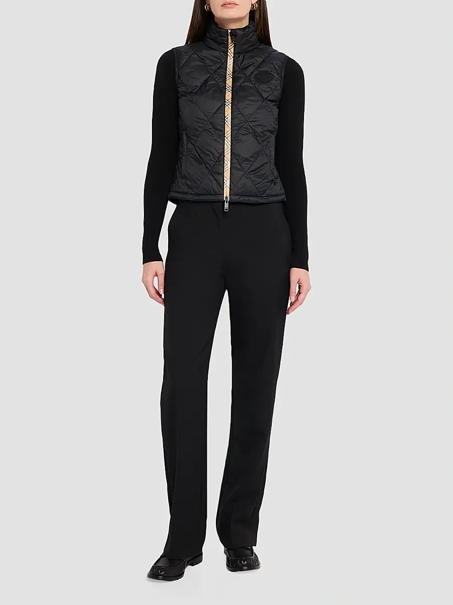 Burberry Women's Cheswick Check-Placket Quilted Vest | Thumbnail 2 Burberry Women's Cheswick Check-Placket Quilted Vest | Thumbnail 2