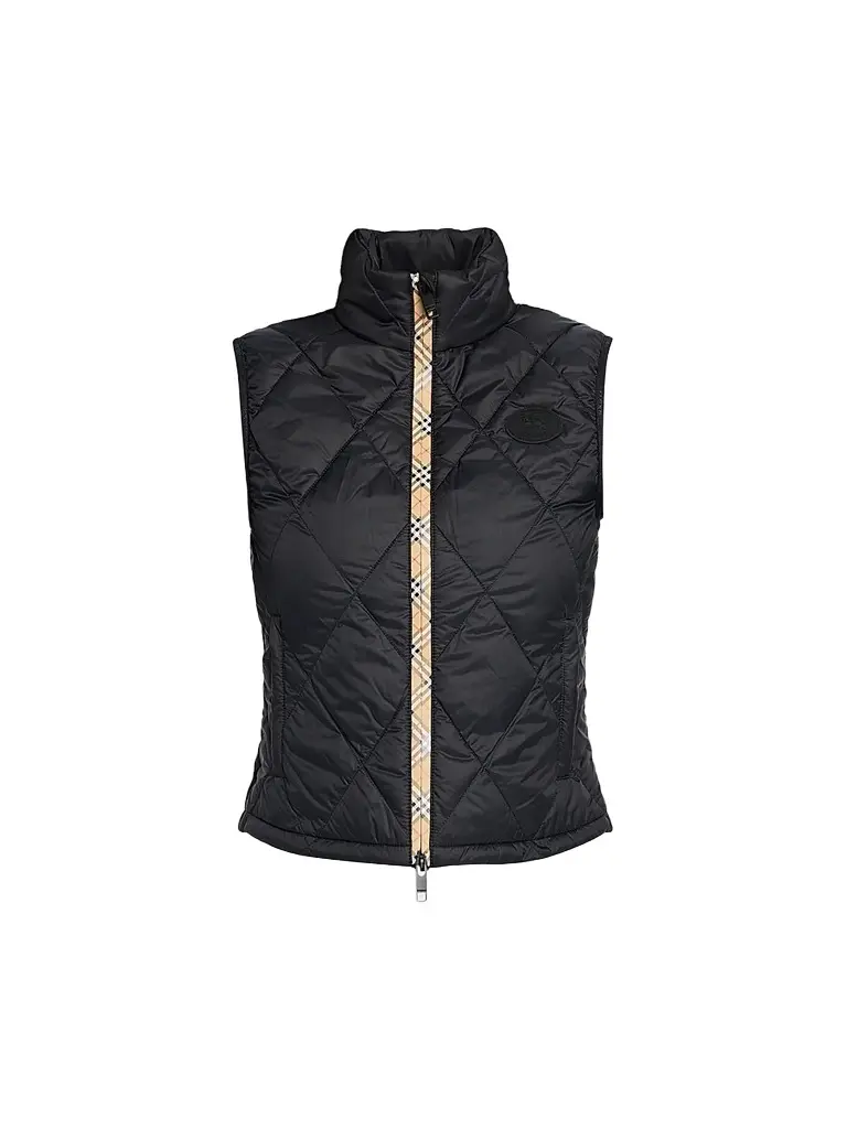 Burberry Women's Cheswick Check-Placket Quilted Vest | Image 1 Burberry Women's Cheswick Check-Placket Quilted Vest | Image 1