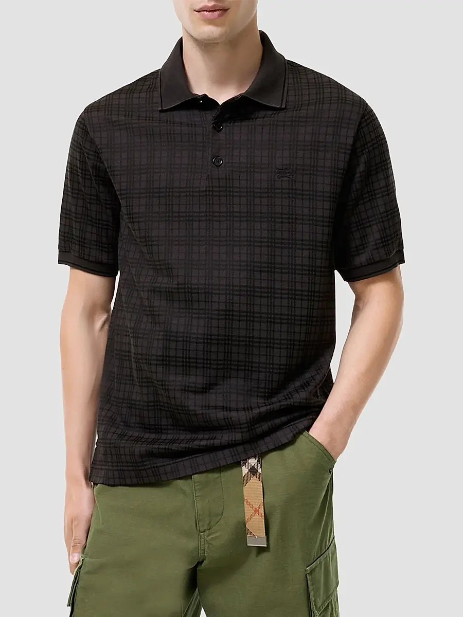 Burberry Men's Pelham Check Polo Shirt | Thumbnail 2 Burberry Men's Pelham Check Polo Shirt | Thumbnail 2