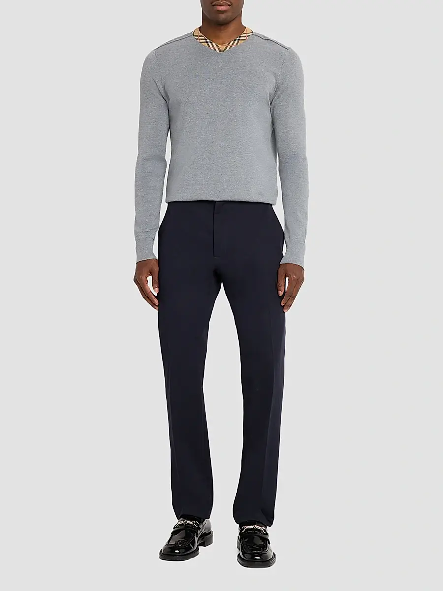 Burberry Men's Maxim Wool Check Collar Sweater | Thumbnail 2