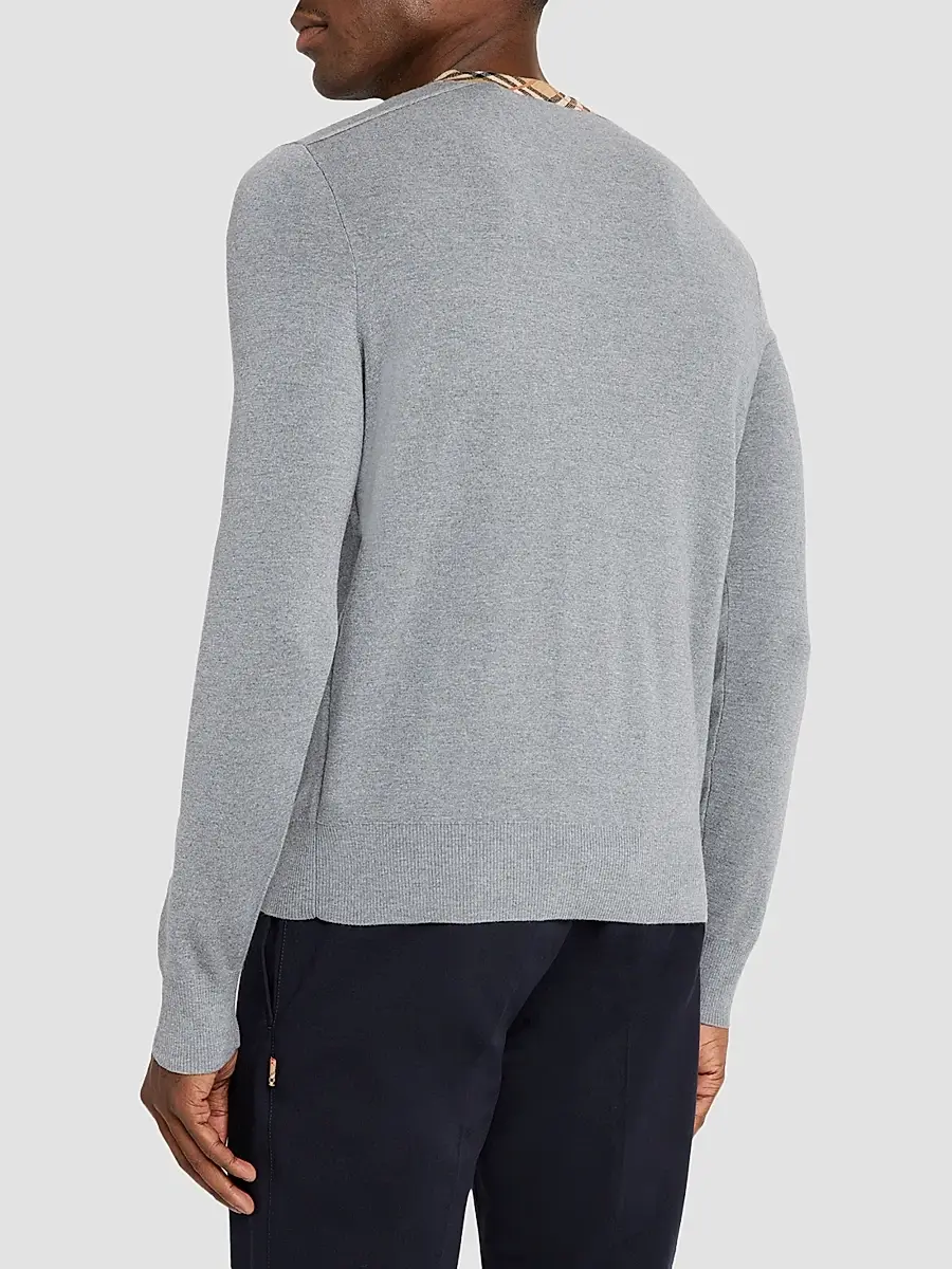 Burberry Men's Maxim Wool Check Collar Sweater | Thumbnail 3