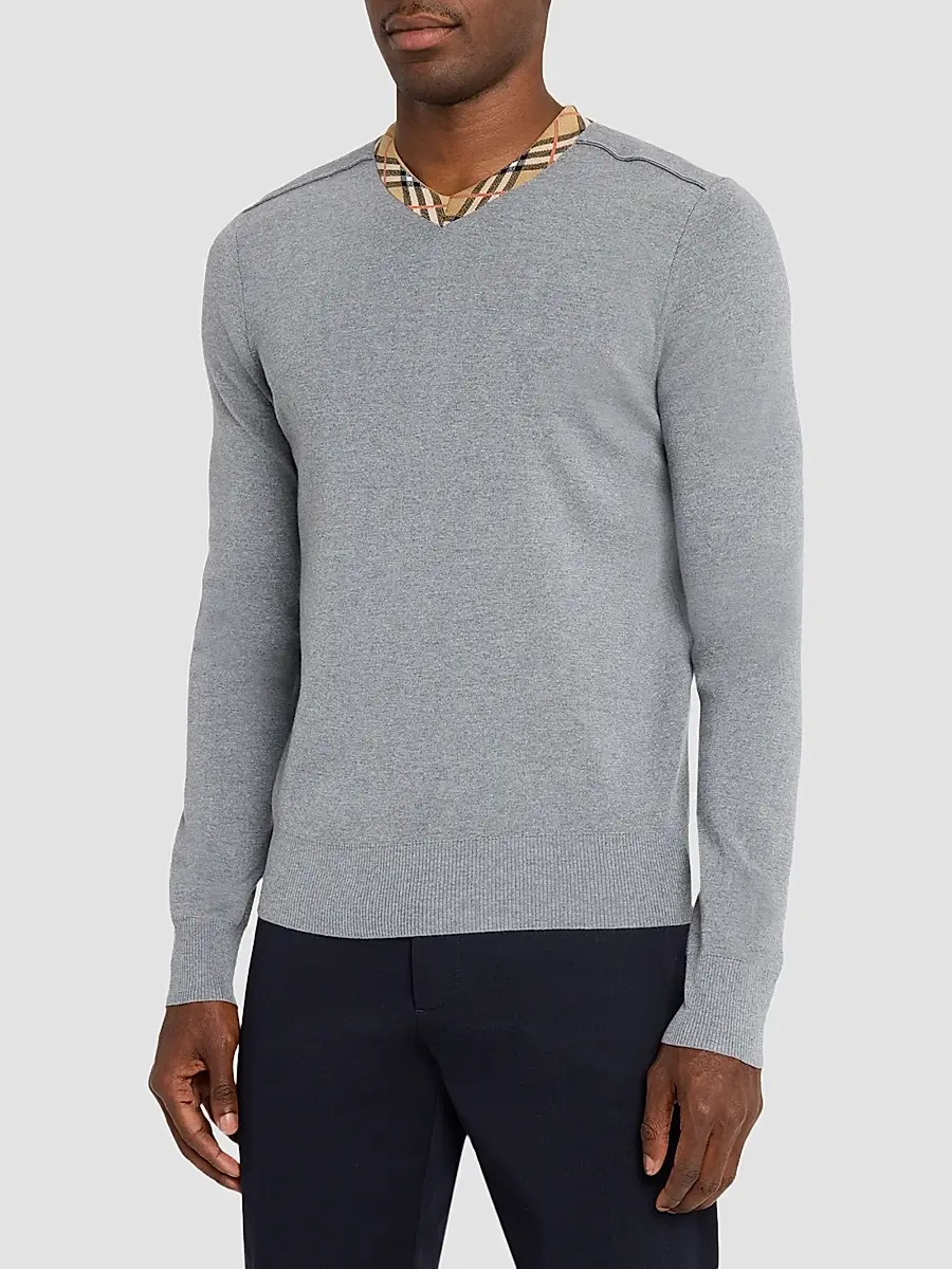 Burberry Men's Maxim Wool Check Collar Sweater | Thumbnail 4