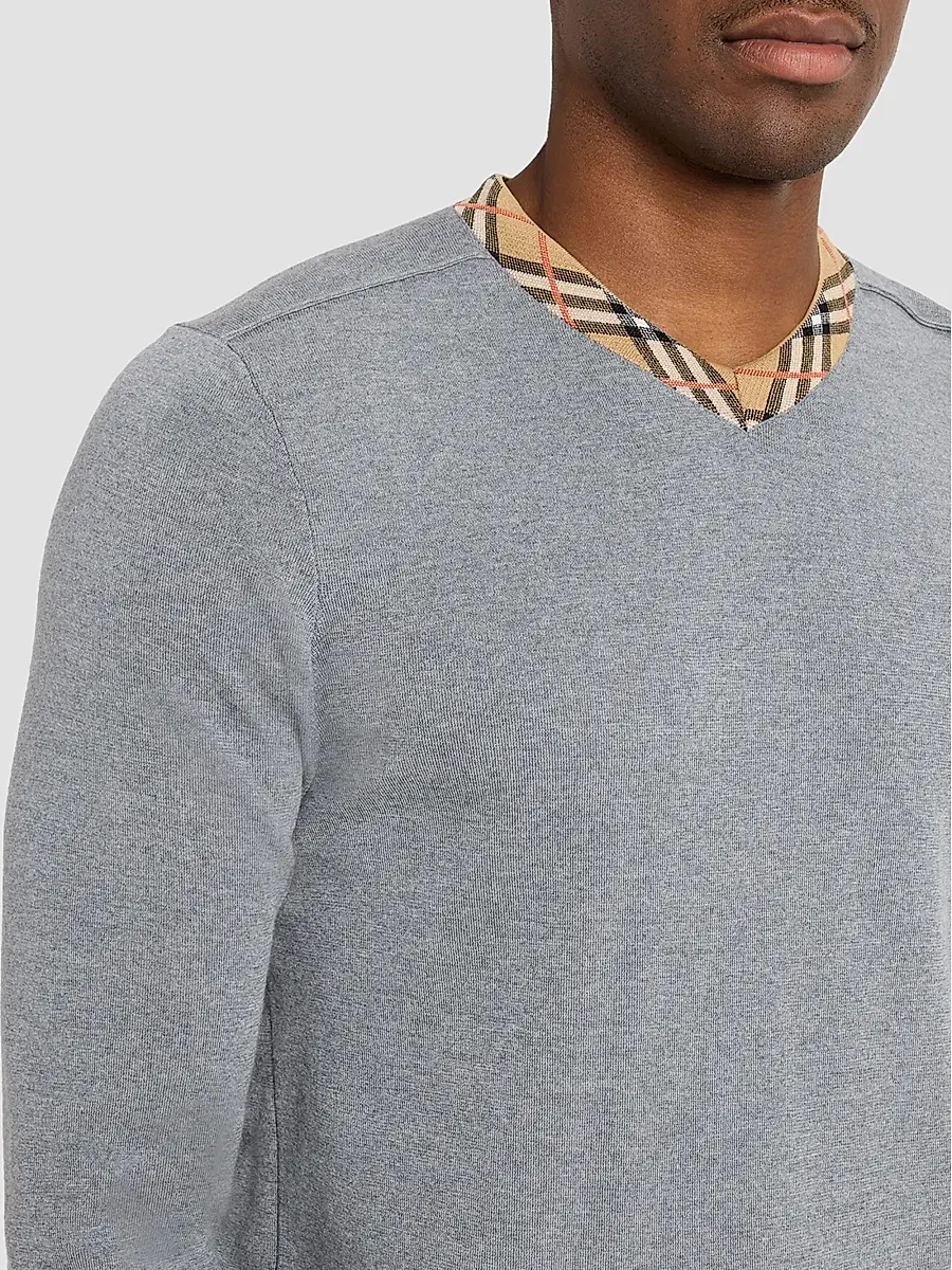 Burberry Men's Maxim Wool Check Collar Sweater | Thumbnail 5