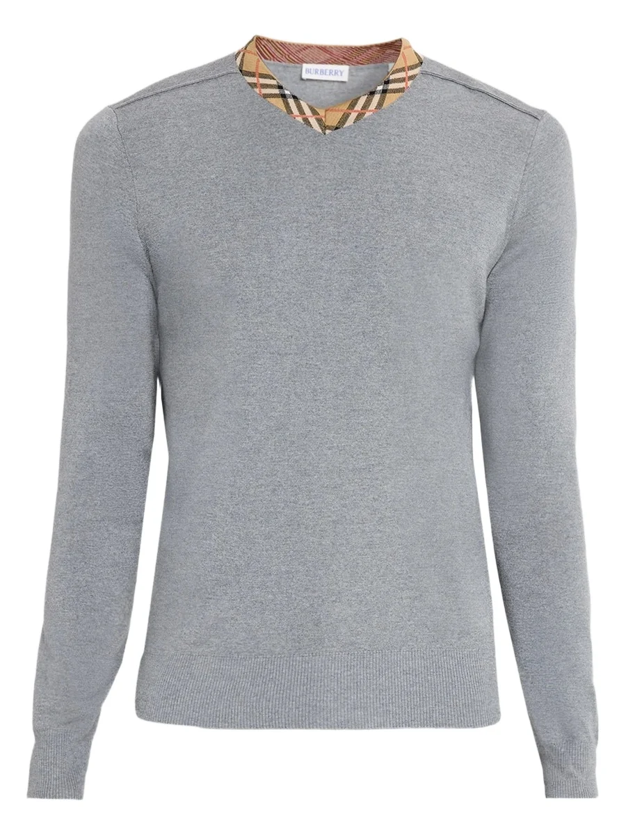 Men's Maxim Wool Check Collar Sweater