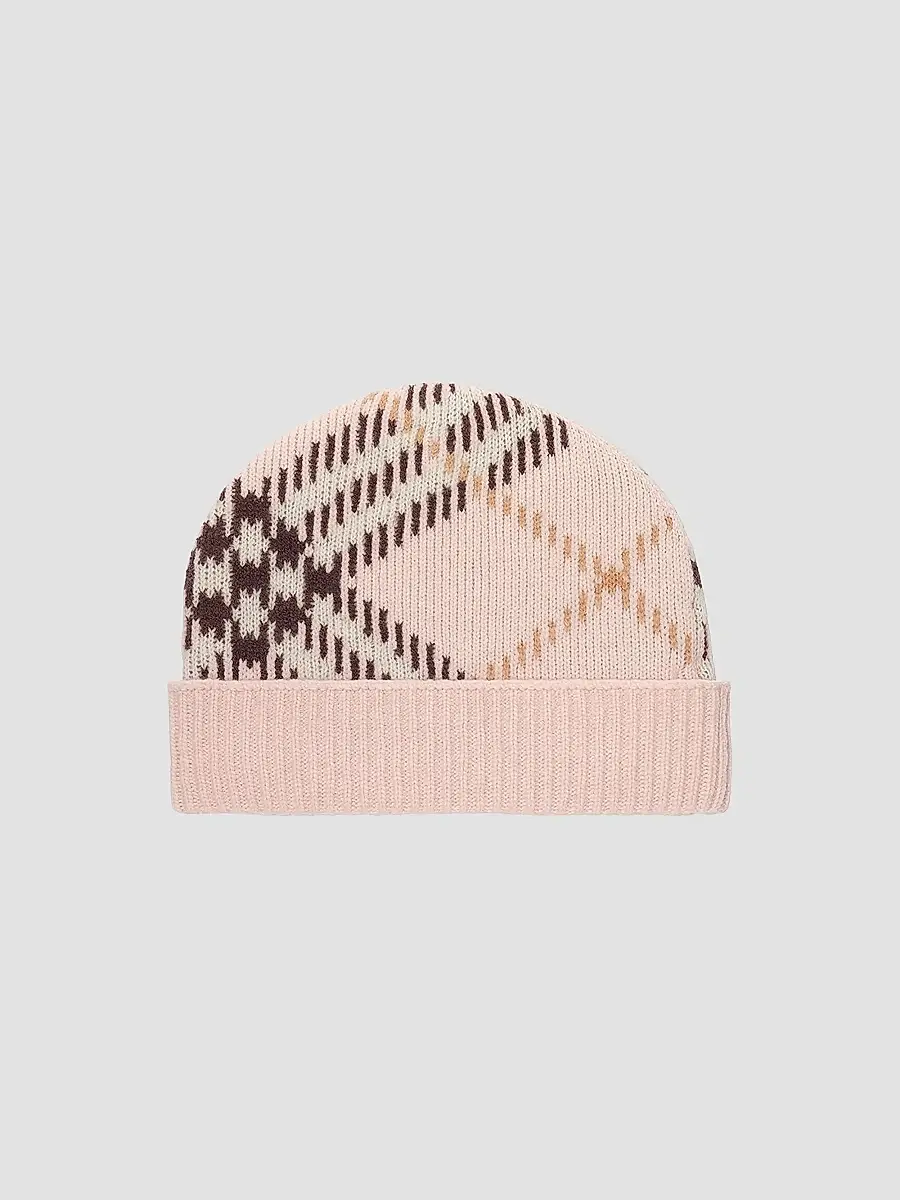Burberry Women's Check Cashmere Knit Beanie | Thumbnail 2 Burberry Women's Check Cashmere Knit Beanie | Thumbnail 2