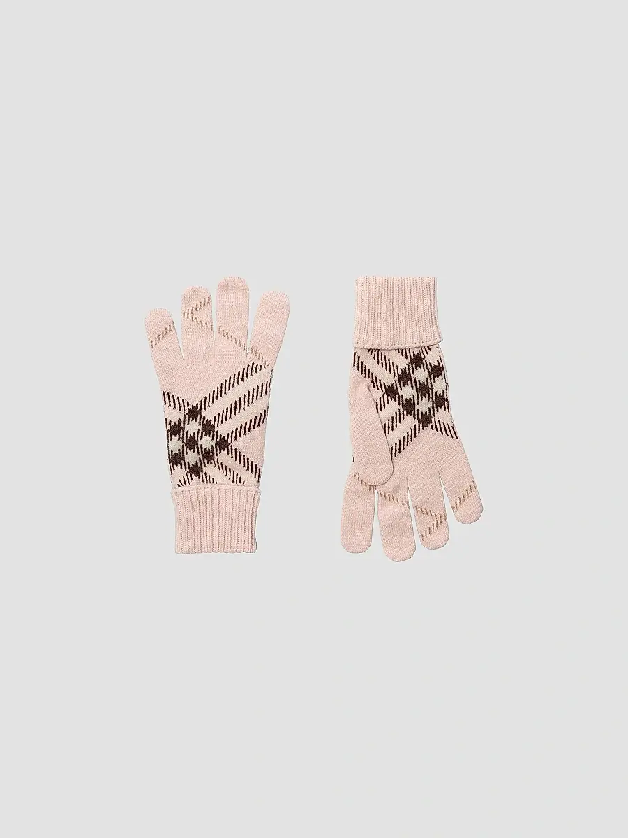 Burberry Women's Heritage Check Cashmere-Blend Gloves | Thumbnail 2