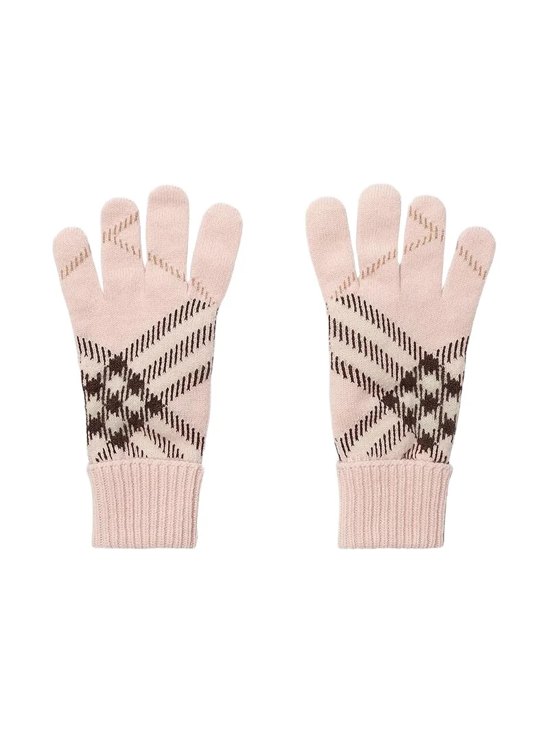 Burberry Women's Heritage Check Cashmere-Blend Gloves