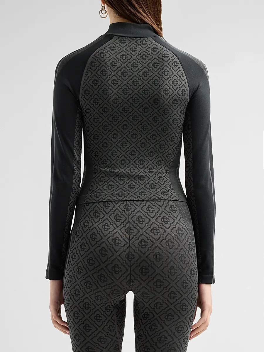 Casablanca Women's Seamless Monogram Zip Top | Thumbnail 3 Casablanca Women's Seamless Monogram Zip Top | Thumbnail 3