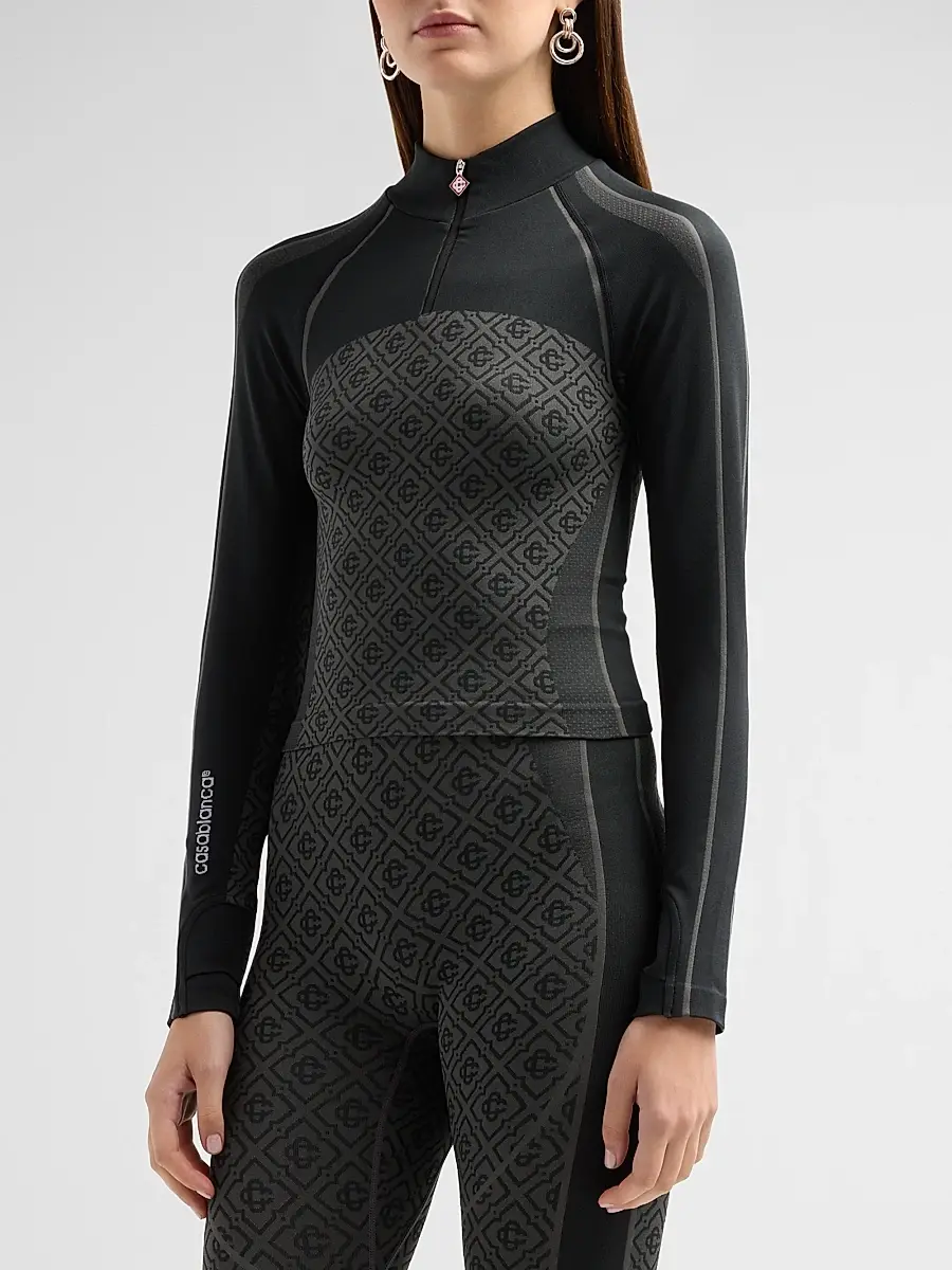 Casablanca Women's Seamless Monogram Zip Top | Thumbnail 4 Casablanca Women's Seamless Monogram Zip Top | Thumbnail 4