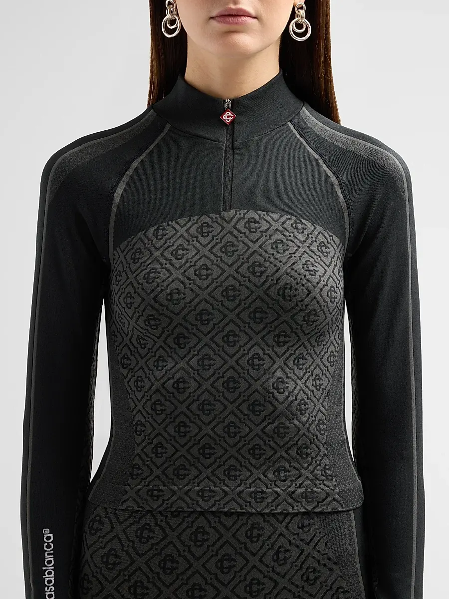 Casablanca Women's Seamless Monogram Zip Top | Thumbnail 5 Casablanca Women's Seamless Monogram Zip Top | Thumbnail 5