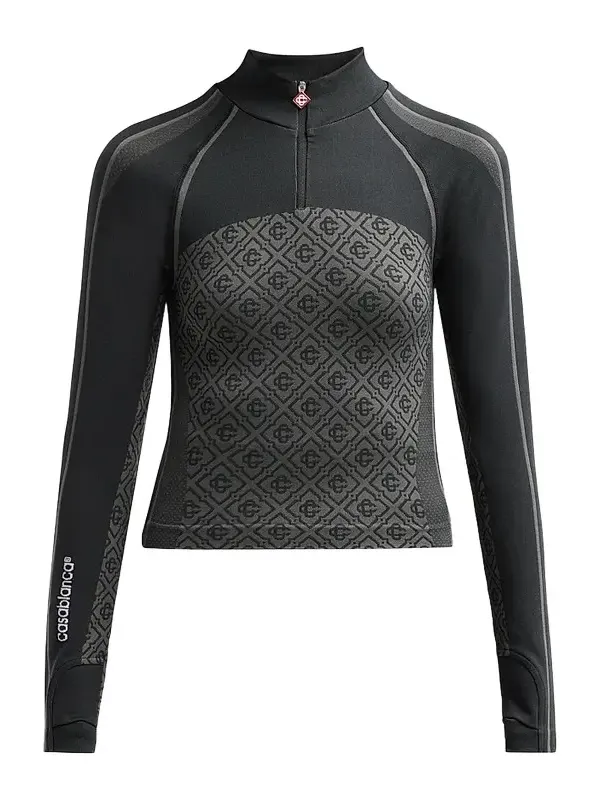 Casablanca Women's Seamless Monogram Zip Top